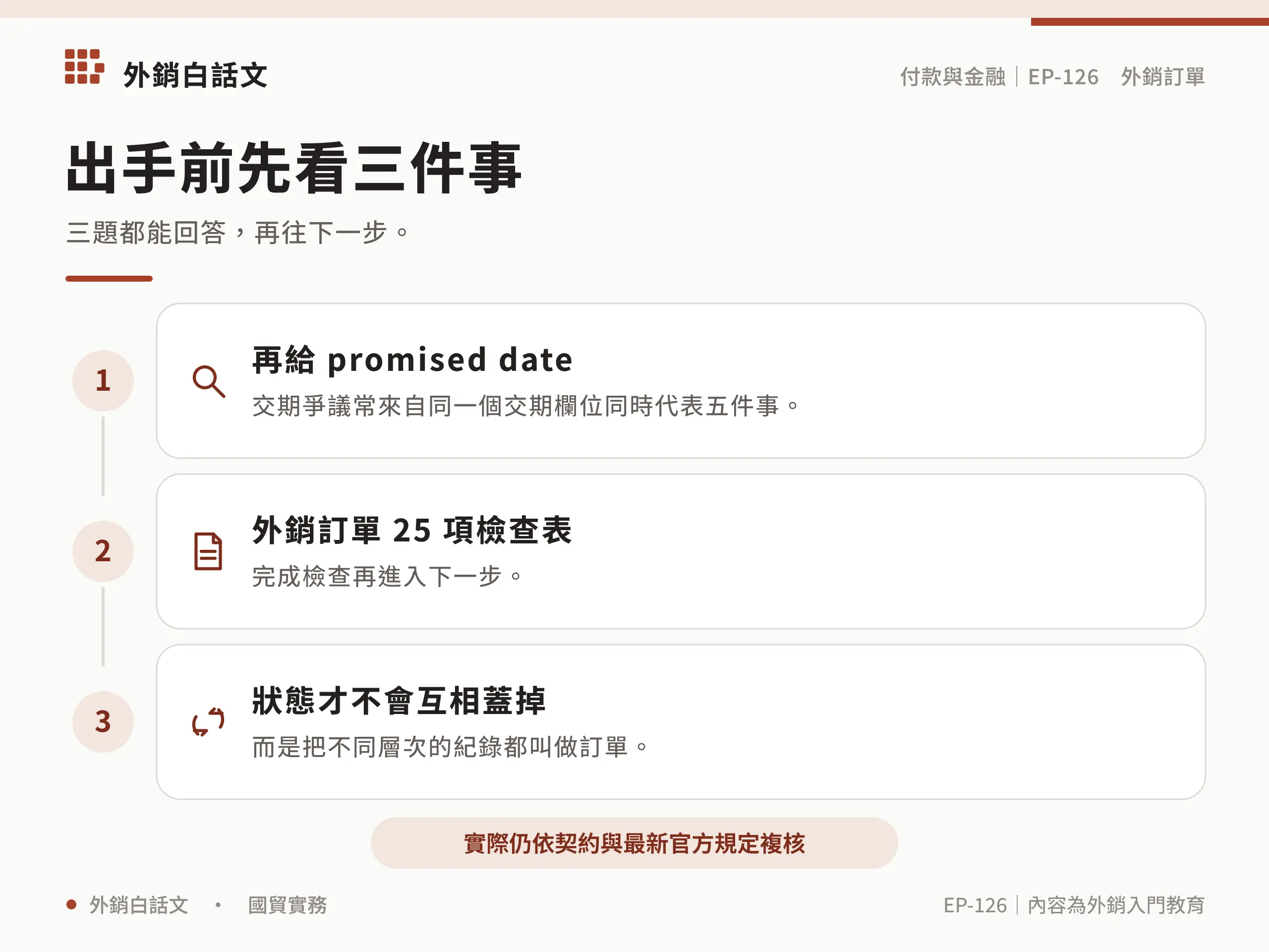 外銷訂單實作檢查清單