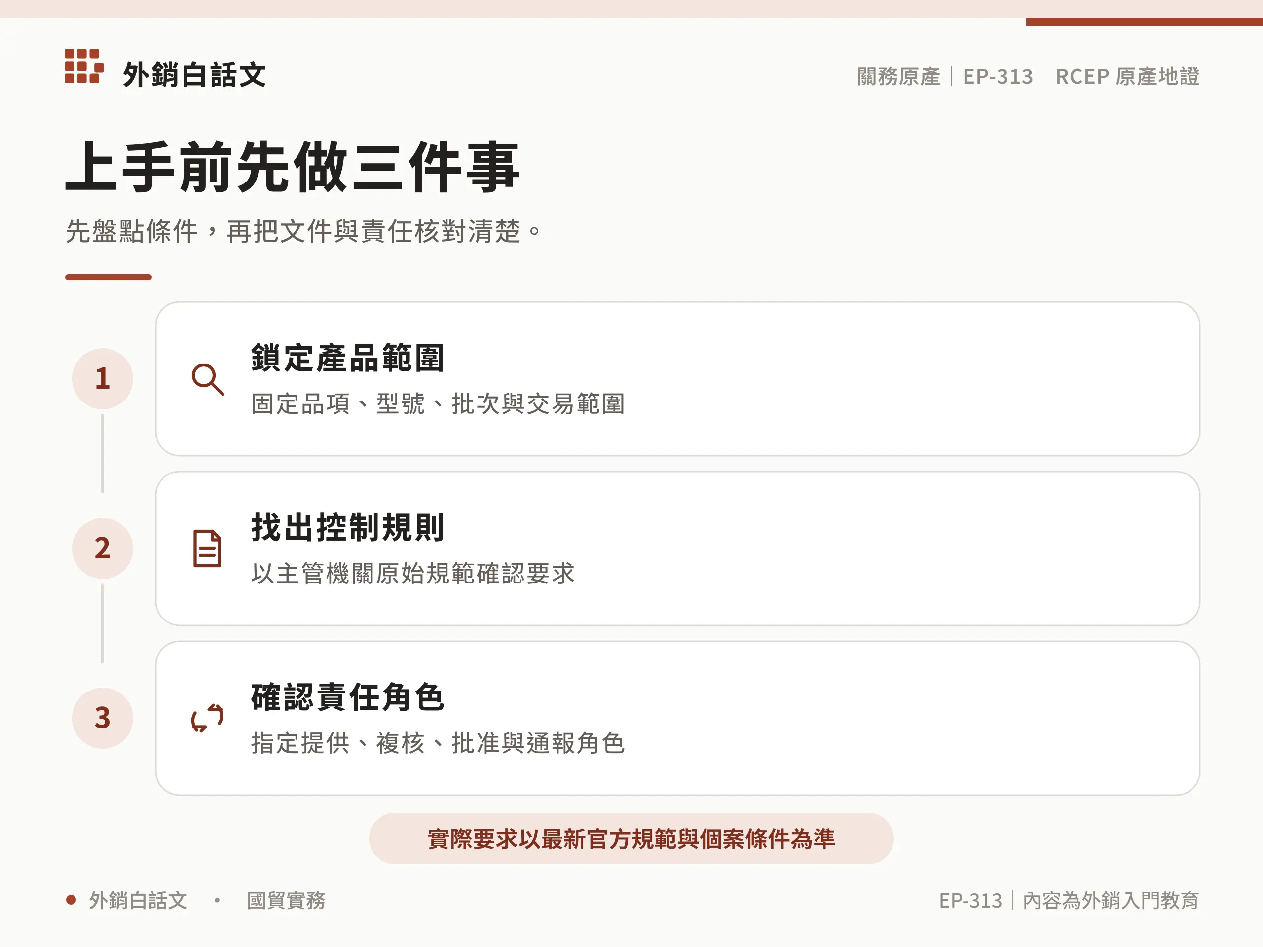 RCEP certificate of origin的實務檢查清單