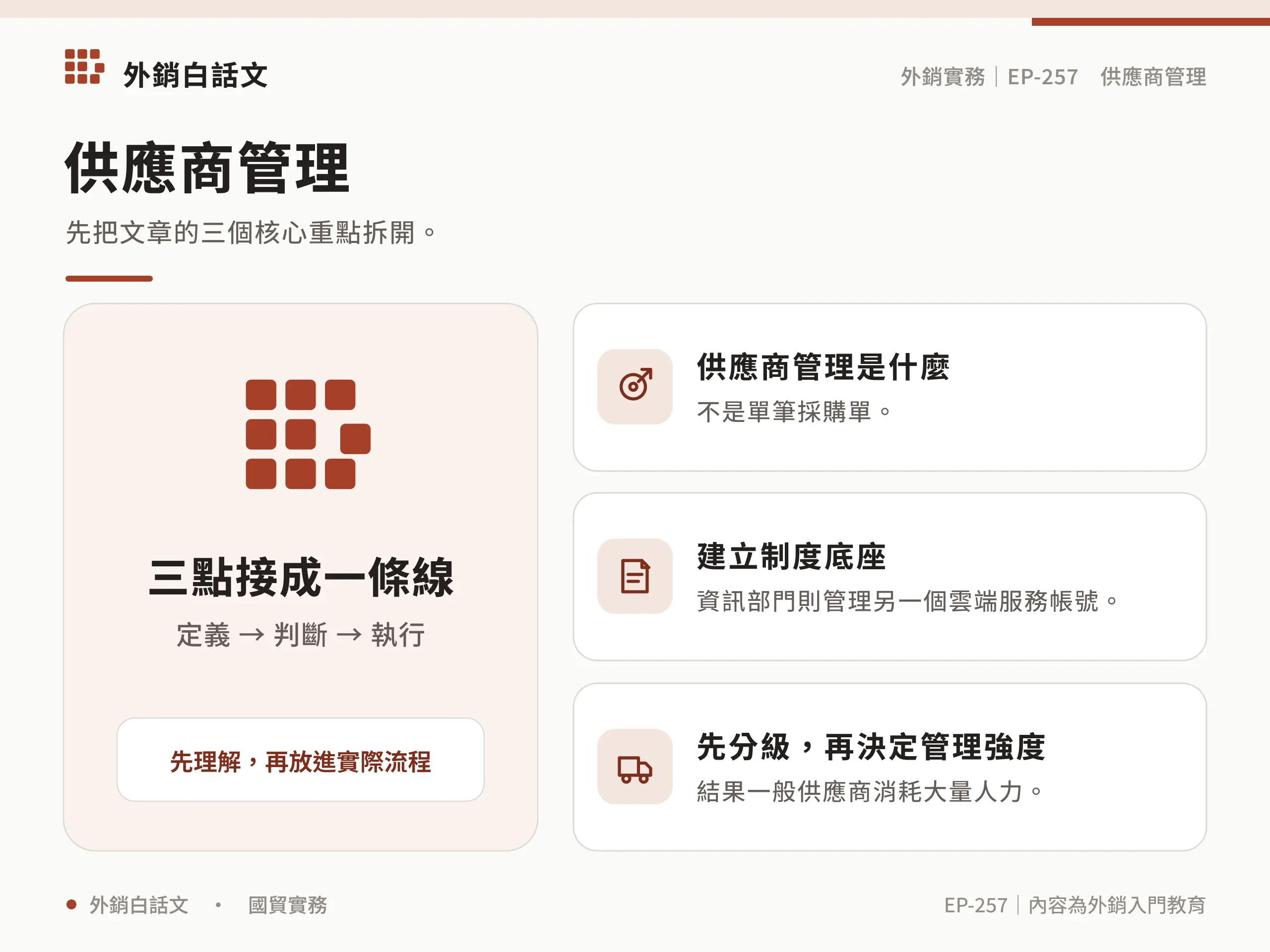 供應商管理的核心邊界與適用範圍