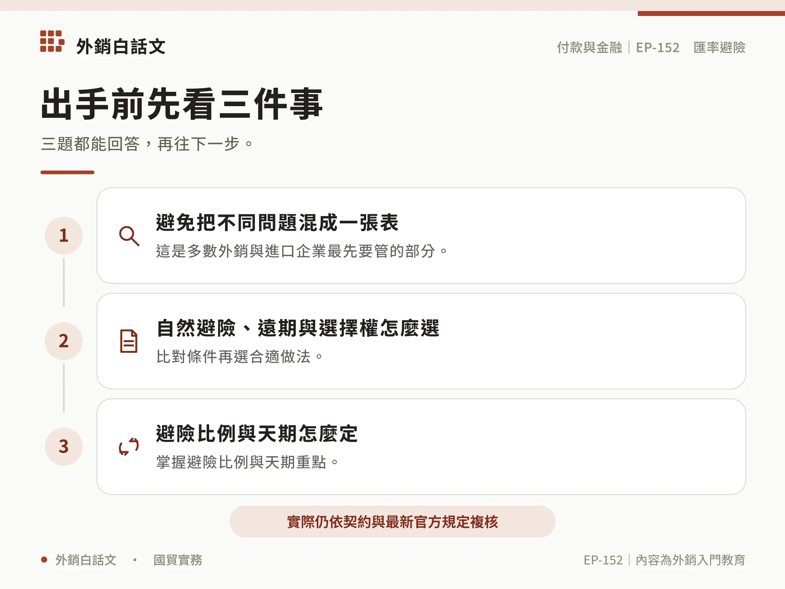 外幣曝險辨識與匯率避險執行清單