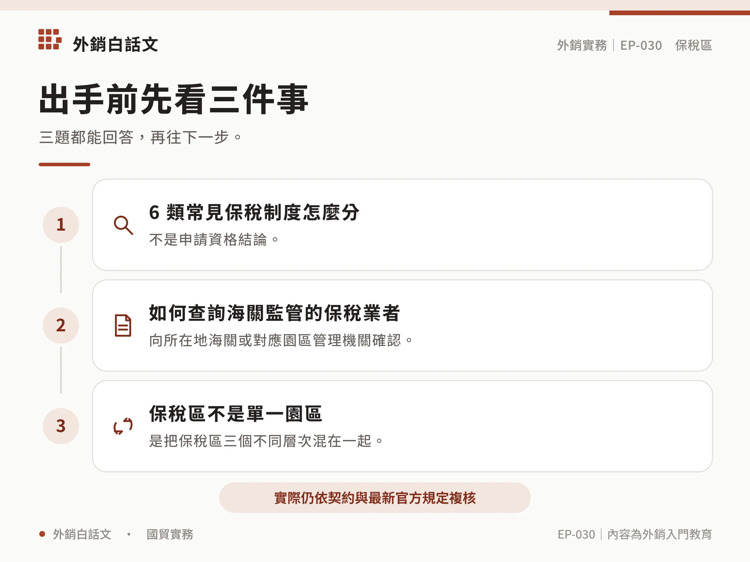 保稅貨物進出與帳冊管理檢查清單