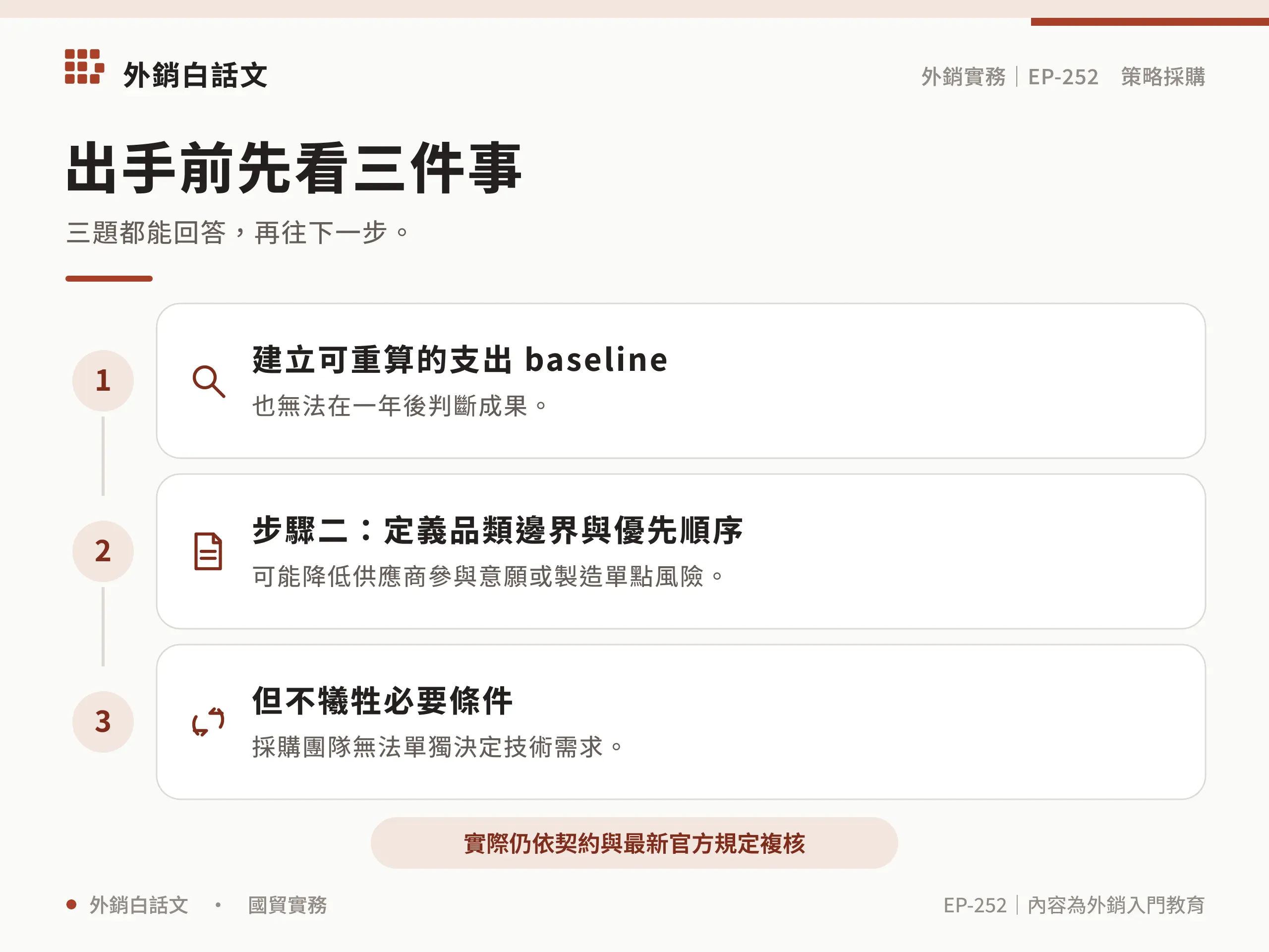 策略採購實作檢查清單