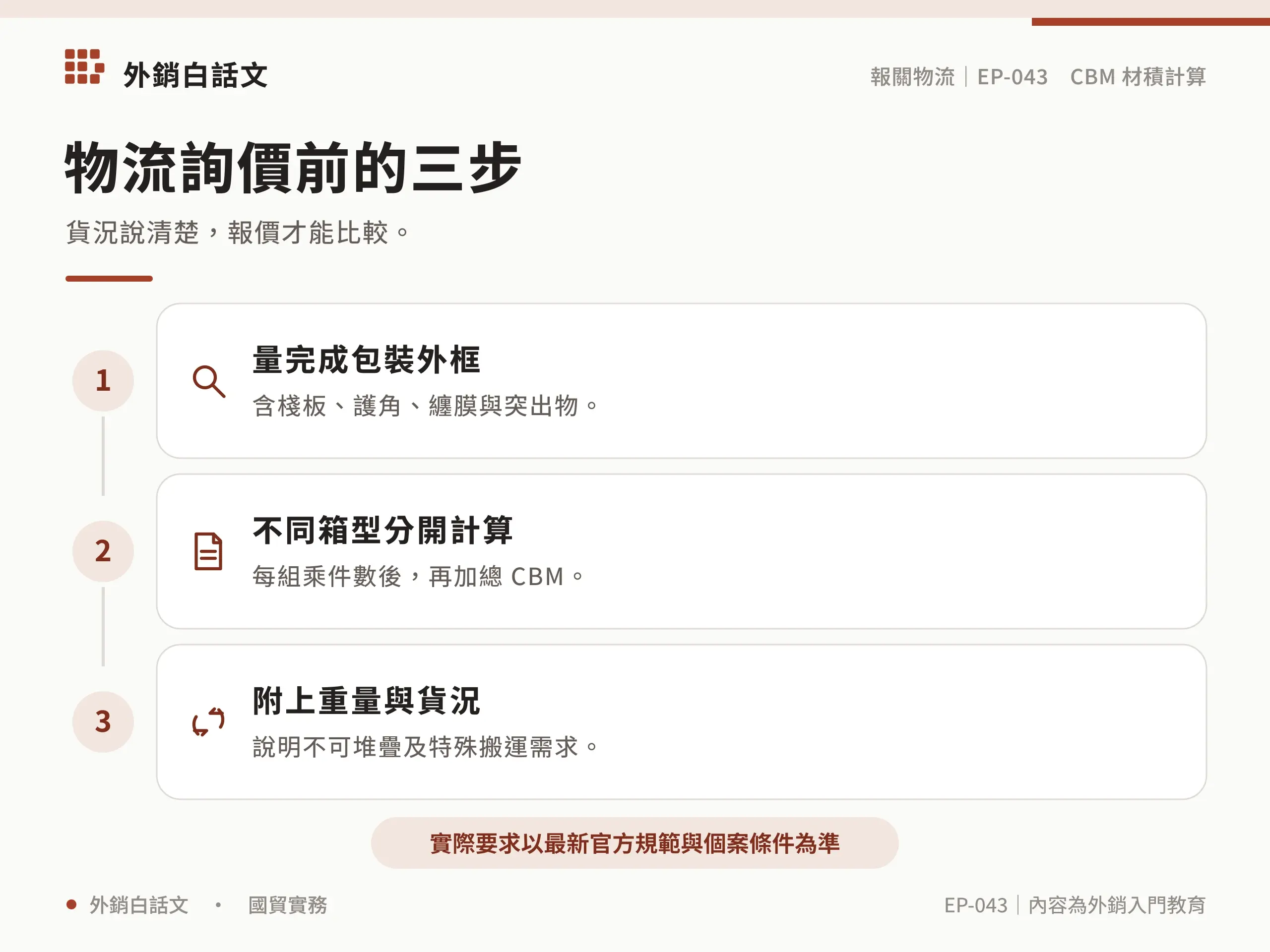物流詢價前的三步
