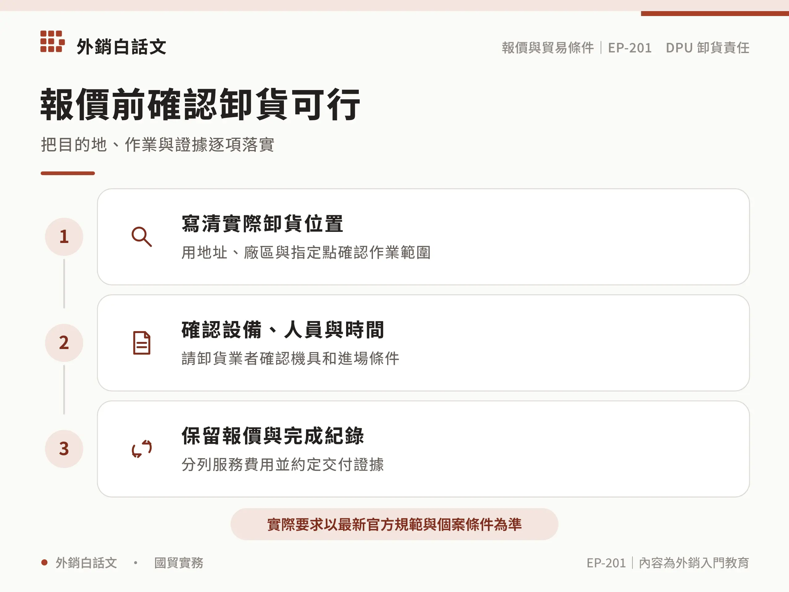 報價前確認卸貨可行
