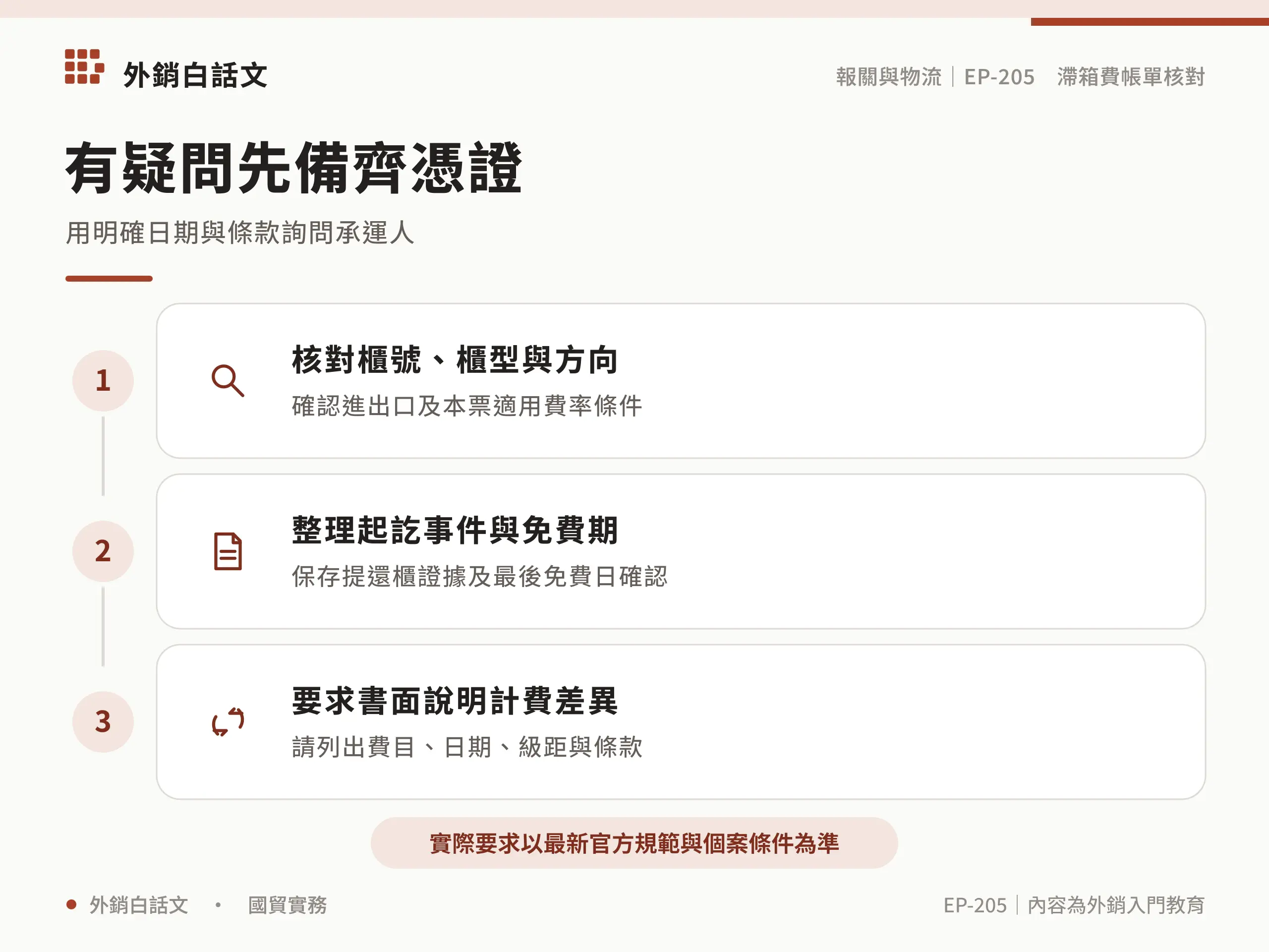 有疑問先備齊憑證